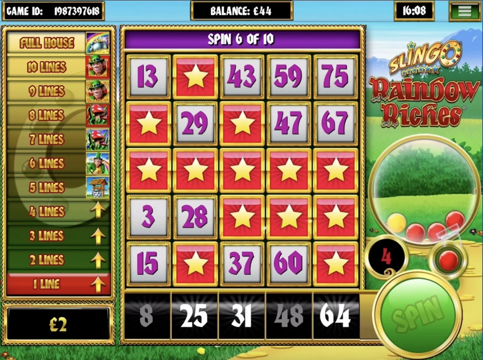 Slingo Raindow Riches