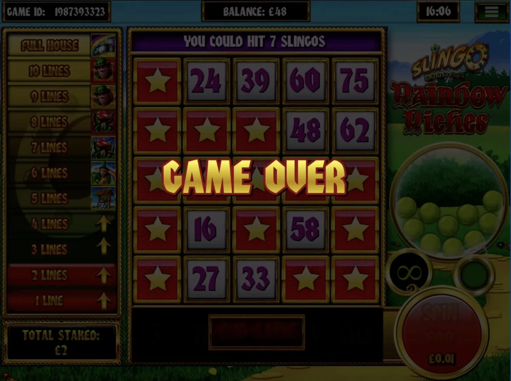 Slingo Raindow Riches Slot