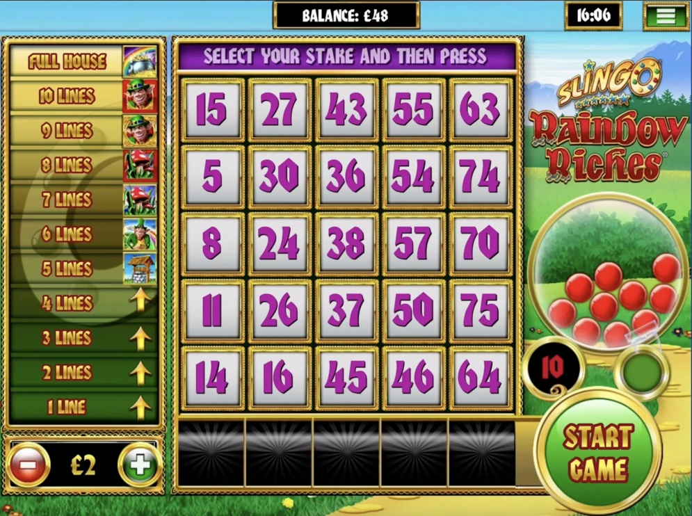 Slingo Raindow Riches Slot
