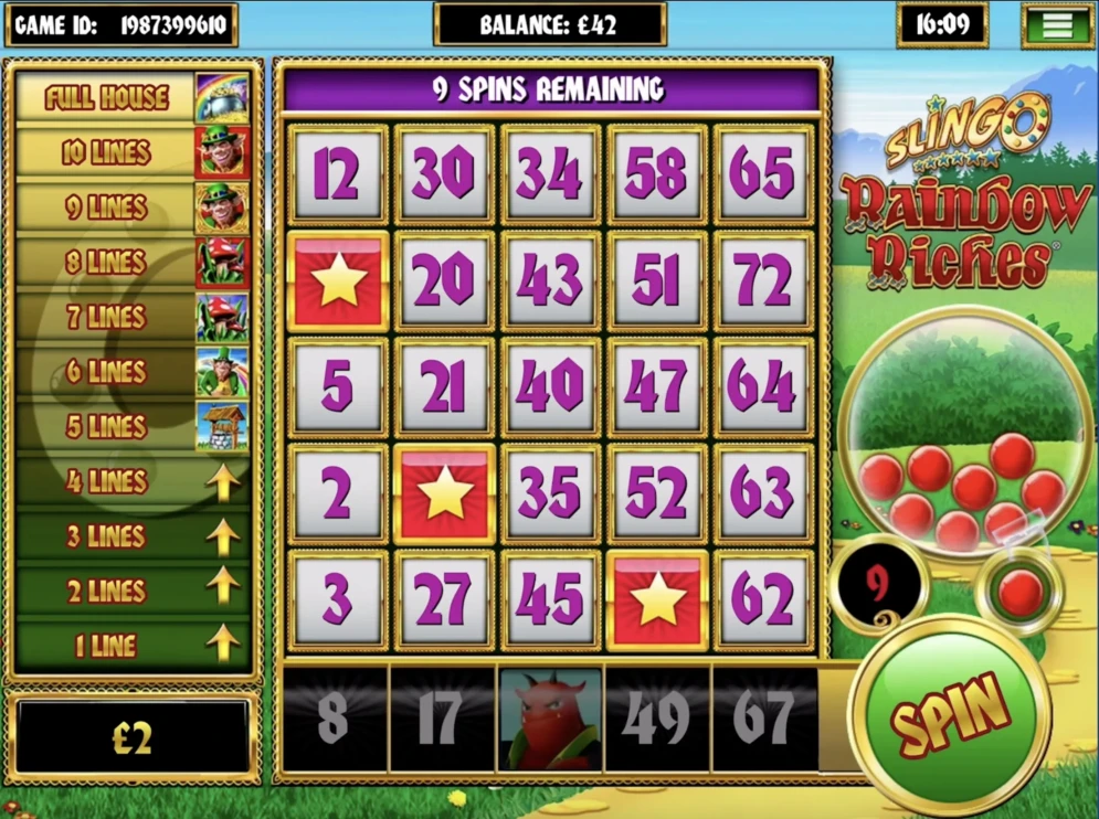 Slingo Raindow Riches Slot
